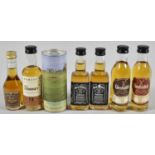 A Collection of Miniature Whiskies and Brandies