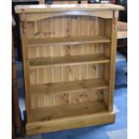 A Modern Pine Three Shelf Open Bookcase on Plinth Base, 93cm wide