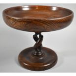 An Edwardian Oak Circular Tazza with Pierced Spiralled Support, 22cm Diameter