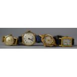 Two 9ct Gold Cased Vintage Ladies Wrist Watches (Cyma and Marvin) Together with Two Similar Examples