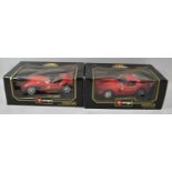 Two Burago Diecast Models of Ferrari 250GTO (1962) and Ferrari 250 Testa Rossa (1957)