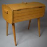 A Mid 20th Century Wooden Sewing Box with Lift Up Hinged Lid, 46cm wide