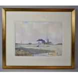 A Framed Golfing Watercolour, Cromer Lighthouse and Golf Course by David Lockwood-Jones, 34cm Wide