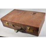 A Vintage Ostrich Skin Suitcase Monogrammed B.A.M, 61cm Wide, With Key