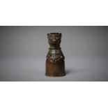 A Bronze Candle Snuff with Monkey Finial, 6cm high