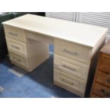 A Modern Writing Desk or Dressing Table with Three Drawers Either Side Kneehole, 136cm wide