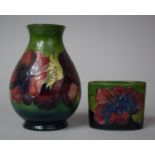 A Moorcroft Baluster Vase and Spill Vase