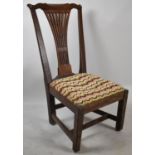 A 19th Century Mahogany Cut Down Side Chair with Pierced Splat