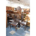 A Set of Five Mahogany Framed Dining Chairs