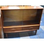 A 1970's Glazed Shelved Cabinet with Two Base Drawers, 107cm wide