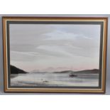 A Large Framed Goode Print Depicting Estuary with Sailing Yacht, 71cm Wide