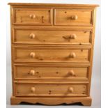 A Modern Pine Bedroom Chest of Two Short and Three Long Drawers, 84.5cm Wide