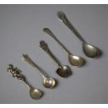 A Collection of Five Silver Salt Spoons