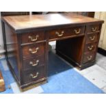 An Edwardian Mahogany Kneehole Desk, Requires New Tooled Leather Top, Panel 121cm wide