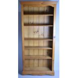 A Modern Six Shelf Open Pine Bookcase, 92cm Wide