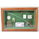 A Reproduction Miniature Angling Diorama in Frame, 32cm Wide
