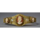 A Gilt Metal Filigree and Cameo Bracelet