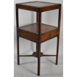A 19th Century Mahogany Gentleman's Washstand with Centre Drawer, 37cm Square and 78cm high