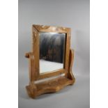 A Pine Swing Mirror on Serpentine Plinth Base, 41cm Wide