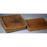 Two Wicker Trays, 52cm Wide