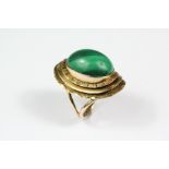 A 9ct Yellow Gold and Malachite Dress Ring