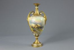 A Royal Worcester Twin Handled Vase