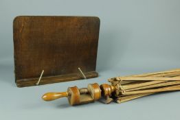 Antique Treen Wool Winder and John Watts Book Rest