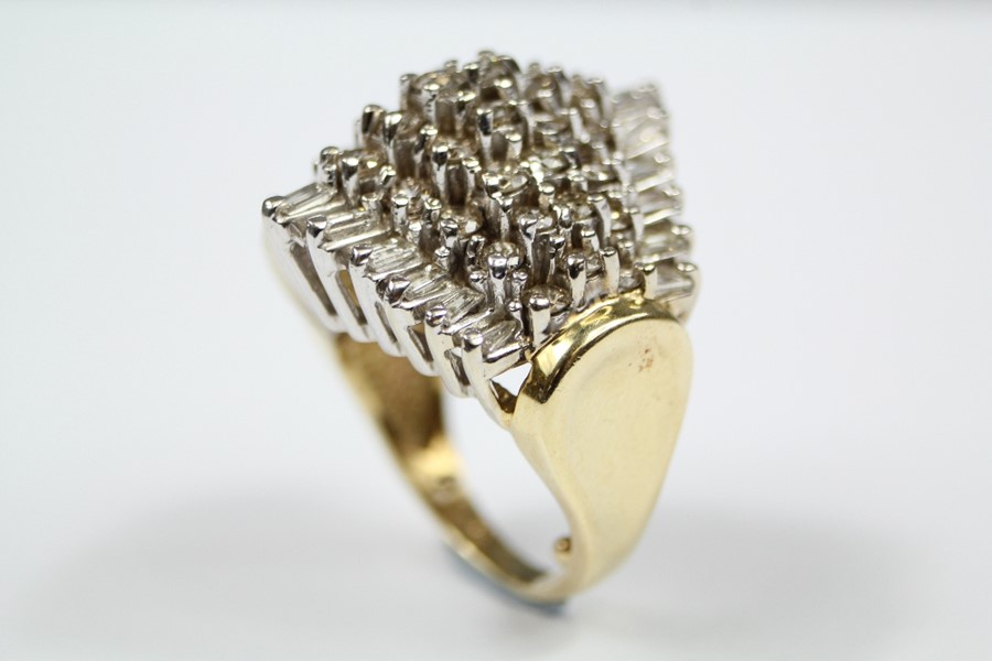 14ct Yellow Gold and Diamond Cocktail Ring - Image 2 of 3
