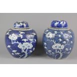 Two 20th Century Blue and White Chinese Ginger Jars