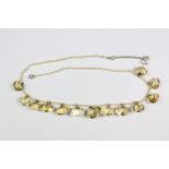 Antique Silver and Graduated Citrine Necklace