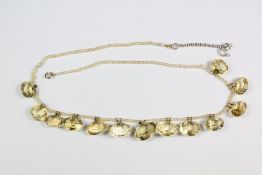 Antique Silver and Graduated Citrine Necklace