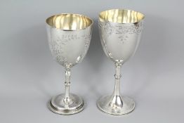 Two Victorian Silver Chalice