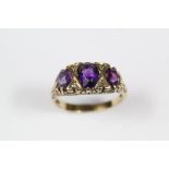 9ct Yellow Gold and Amethyst Ring