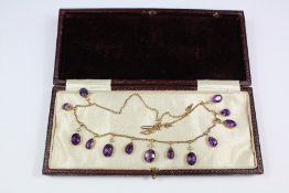 An Edwardian 9ct Gold and Amethyst Necklace