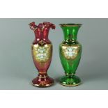 Two Bohemian Glass Vases