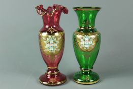 Two Bohemian Glass Vases