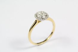 An 18ct Yellow Gold Diamond Cluster Ring