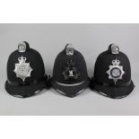 Three Police 'Coxcomb' Helmets
