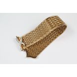 Antique French 18ct Gold and Diamond Mesh Bracelet