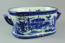 A Victorian-ware Blue and White Porcelain Foot Bath