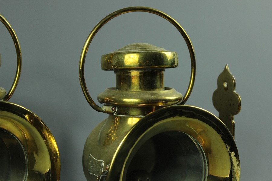 Antique Lucas Brass Carriage Lamps No. 726 - Image 3 of 4