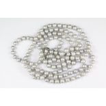 A Glamorous Long Set of Silver Grey Cultured Pearls