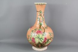 A Chinese Famile Rose Bottle Vase