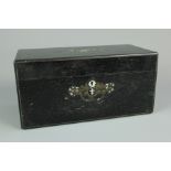 19th Century Ebony Tea Caddy