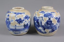 A Pair of 19th Century Crackle Glaze Ginger Jars