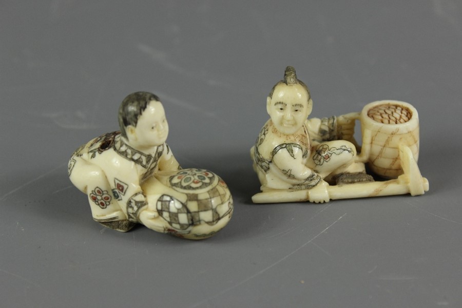 Antique Chinese Stained Ivory Carving