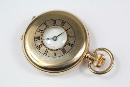 A Dennyson Gold Plated Half-Hunter Pocket Watch