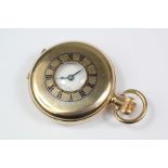 A Dennyson Gold Plated Half-Hunter Pocket Watch