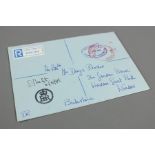 1985 Registered Envelope Hand Addressed from Queen Elizabeth