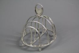 Antique Victorian Silver Five-bar Oval Toast Rack